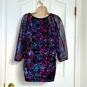 George Blue and Purple 3/4 sleeve blouse.